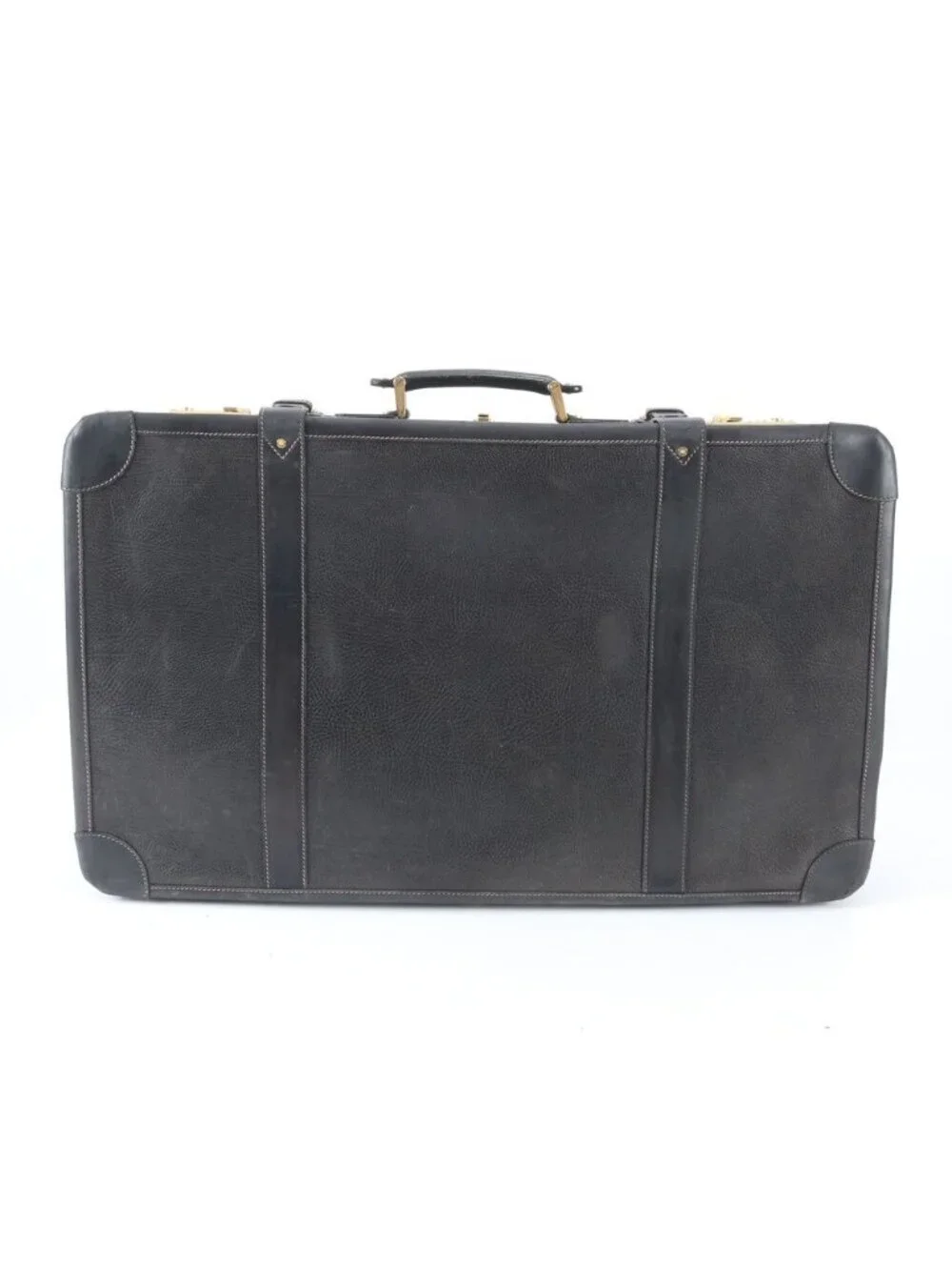 Gucci Vintage Leather Trunk Hardcase Bag Suitcase Black